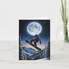 Sneeuwboarding op volle maan lege Kaart