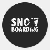 Sneeuwboarding - Snowboarder - Cool Snowboarden Ronde Sticker (Voorkant)