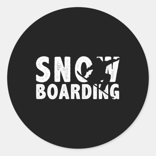 Sneeuwboarding - Snowboarder - Cool Snowboarden Ronde Sticker (Voorkant)