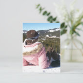 sneeuwboardkoperen koperen bergen briefkaart (Staand voorkant)