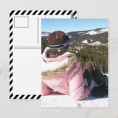 sneeuwboardkoperen koperen bergen briefkaart (Voorkant / Achterkant)