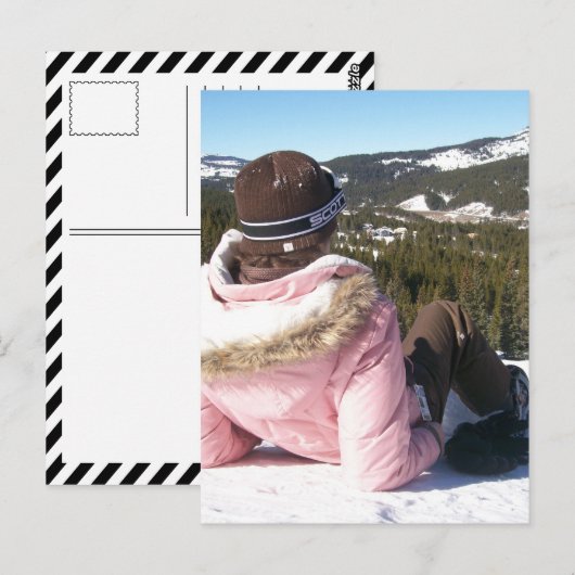 sneeuwboardkoperen koperen bergen briefkaart (Voorkant / Achterkant)