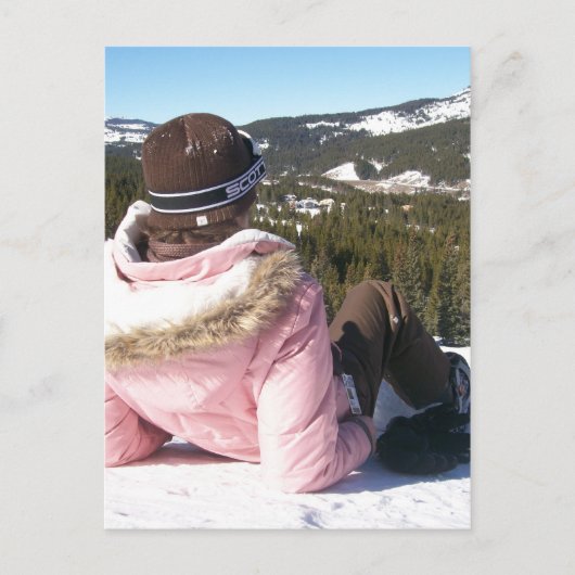sneeuwboardkoperen koperen bergen briefkaart (Voorkant)