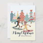 Sneeuwboardkoppel Kerstkaart (Voorkant)