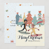 Sneeuwboardkoppel Kerstkaart (Voorkant / Achterkant)