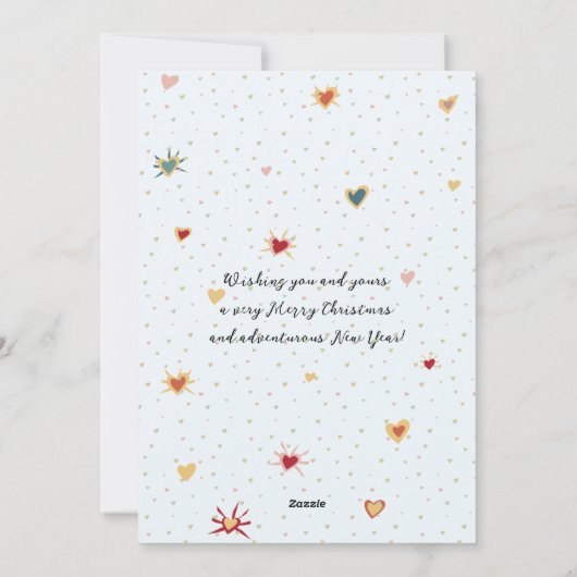 Sneeuwboardkoppel Kerstkaart (Achterkant)