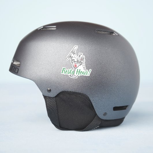 Sneeuwboardmeisje Fiesta Happy Hour Sticker (Helm Zijkant)