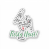 Sneeuwboardmeisje Fiesta Happy Hour Sticker (Voorkant)