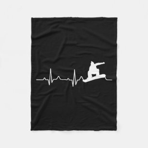 Sneeuwboardshirt Hartslag Sneeuwboarder Cadeau Fleece Deken