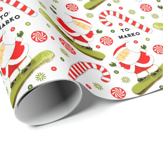 Sneeuwboardvakantie Cadeaupapier (Rol Hoek)