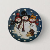 Sneeuwboeddies Snowman Button Pin (Voorkant)