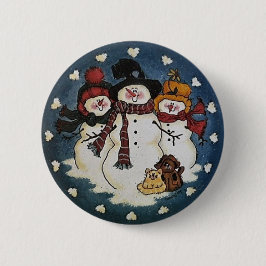 Sneeuwboeddies Snowman Button Pin