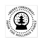 Sneeuwbol Boom Kerstgroet Naam Zelfinktende Stempel (Design)