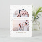 Sneeuwbol Faux Gouden Kerst Fotokaart (Staand voorkant)