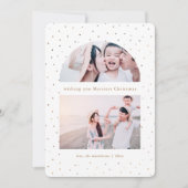 Sneeuwbol Faux Gouden Kerst Fotokaart (Voorkant)