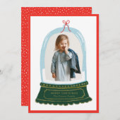 Sneeuwbol Illustratie Kerstkaart (Voorkant / Achterkant)