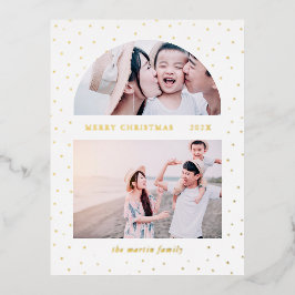 Sneeuwbol Kerst Foto Folie Feestdagen Briefkaart