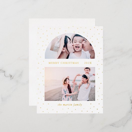 Sneeuwbol Kerst Foto Folie Feestdagen Briefkaart (Voorkant / Achterkant)