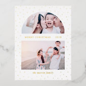 Sneeuwbol Kerst Foto Folie Feestdagen Briefkaart (Voorkant)