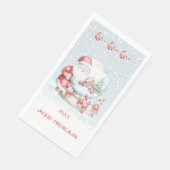 Sneeuwbol Kerstman Elf Kerstmis Servet (Hoek)