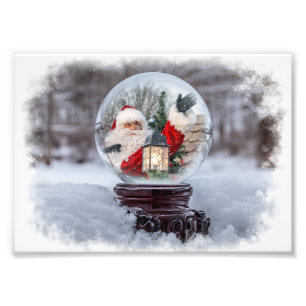 Sneeuwbol Kerstman Foto Afdruk