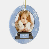 Sneeuwbol met aangepaste foto mooi keramisch ornament (Rechts)