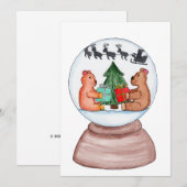 Sneeuwbol met Beren Feestdagenkaart (Voorkant / Achterkant)