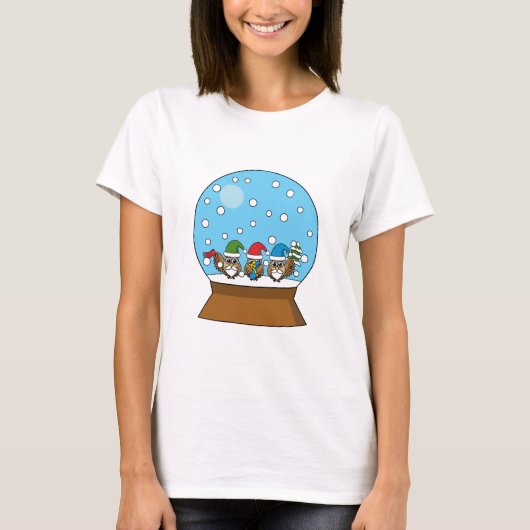 Sneeuwbol met drie kabouteruilen t-shirt (Voorkant)
