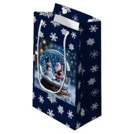 Sneeuwbol met Kerstman en Rendier Klein Cadeauzakje