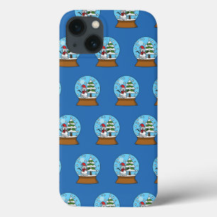 Sneeuwbol met Sneeuwman en Dennenboom Case-Mate iPhone Case