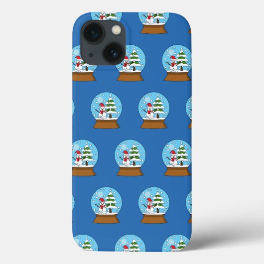 Sneeuwbol met Sneeuwman en Dennenboom Case-Mate iPhone Case (Achterkant)