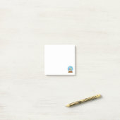 Sneeuwbol met Sneeuwman en Dennenboom Post-it® Notes (Op bureau)