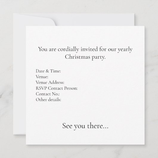 Sneeuwbol met Sneeuwman en Pijnboom | Personalisee Kaart (Achterkant)