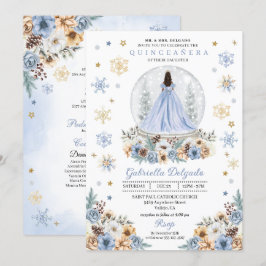 Sneeuwbol Prinses Winter Wonderland Quinceañera Kaart
