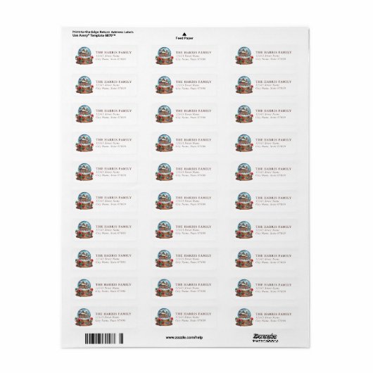 Sneeuwbol retouradreslabels etiket (Full Sheet)