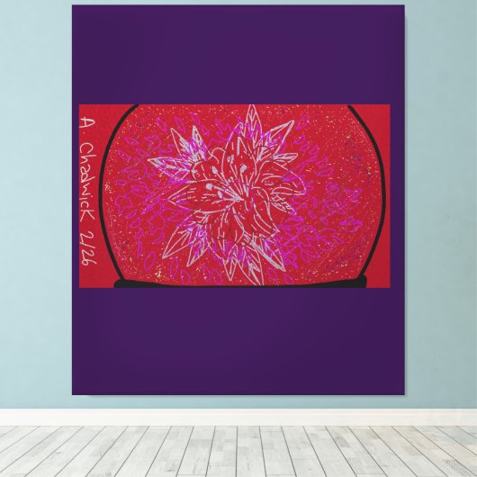Sneeuwbol Schoonheid Canvas Afdruk (Insitu (Houten vloer))