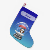 sneeuwboluil met kerstmis kleine kerstsok (Voorkant (Hangend))