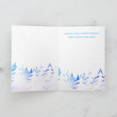 Sneeuwbomen Blauw Paarse Witte Kerst Feestdagen Kaart (Binnen)