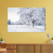 Sneeuwbomen in de winter canvas afdruk (Insitu (Woonkamer))