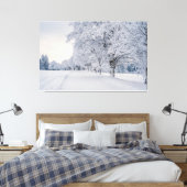 Sneeuwbomen in de winter canvas afdruk (Insitu (Slaapkamer))