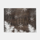 Sneeuwbomen met bruin rustige winter deurmat (Voorkant)