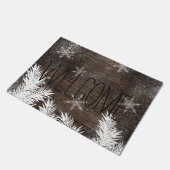 Sneeuwbomen met bruin rustige winter deurmat (Schuin)