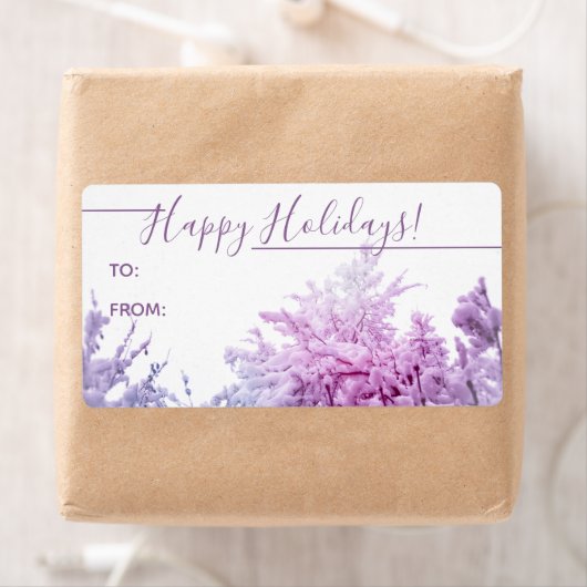 Sneeuwbomen met bruinkttinten etiket (Insitu)