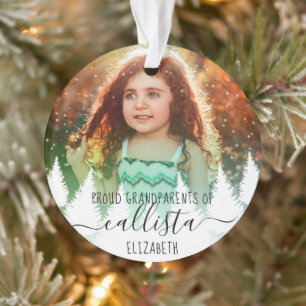 Sneeuwbomen Trotse Grootouders Fotonaam Ornament