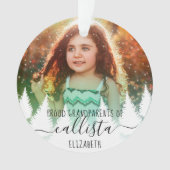 Sneeuwbomen Trotse Grootouders Fotonaam Ornament (voorkant)