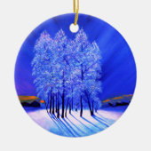 Sneeuwbomen voor de noordelijk lichte kerstmis keramisch ornament (Voorkant)