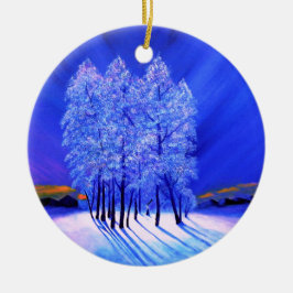 Sneeuwbomen voor de noordelijk lichte kerstmis keramisch ornament