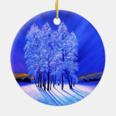 Sneeuwbomen voor de noordelijk lichte kerstmis keramisch ornament (Achterkant)