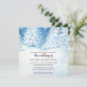 Sneeuwbomen Waterverf bruiloft | Vierkant Kaart (Staand voorkant)