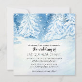 Sneeuwbomen Waterverf bruiloft | Vierkant Kaart (Voorkant)